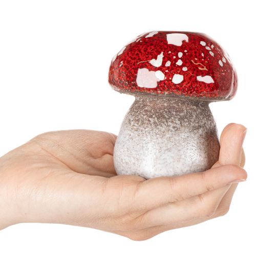 Dekoratívna huba, muchotrávka, držiak na čajové sviečky ako dekorácia na stôl, 9 cm | Floristik24.sk