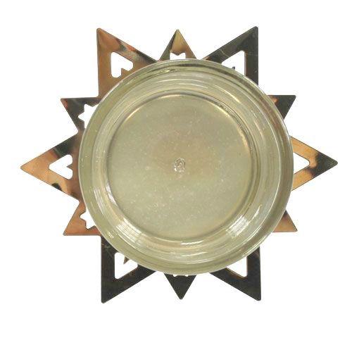 položky Svietnik na čajovú sviečku hviezda zlatá 23,5cm 4ks
