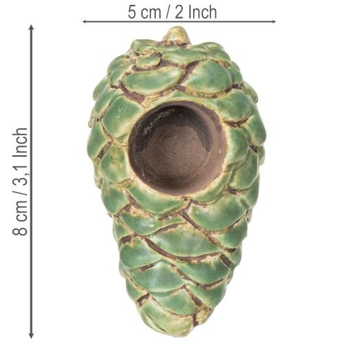 Svietnik na čajové sviečky s dizajnom borovicovej šišky 8 cm, 3 ks | Floristik24.sk