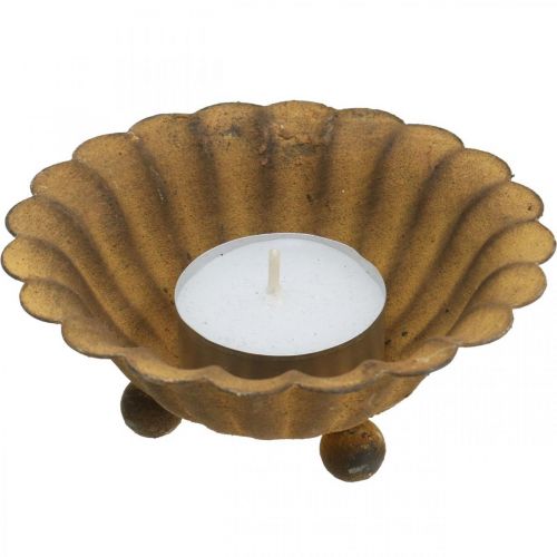 položky Svietnik na čajovú sviečku vintage malá miska hrdza kov Ø10cm V4,5cm