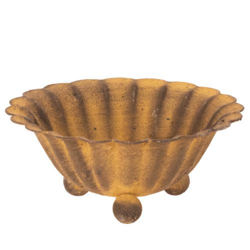 Vintage držiak na čajové sviečky, malá miska, hrdzavý kov, Ø10cm, V4,5cm kúpiť | Floristik24.sk