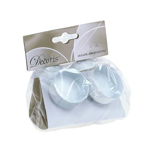 Floristik24 Svietnik na čajovú sviečku biely Ø4cm L7cm 4ks