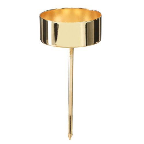 položky Svietnik na čajovú sviečku na zátku kovová zlatá V9cm 8 ks