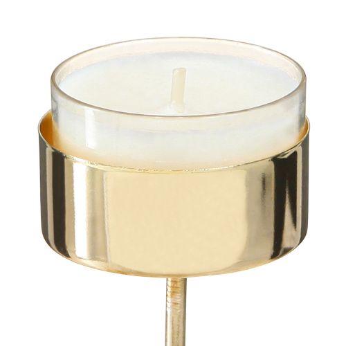 položky Svietnik na čajovú sviečku na zátku kovová zlatá V9cm 8 ks