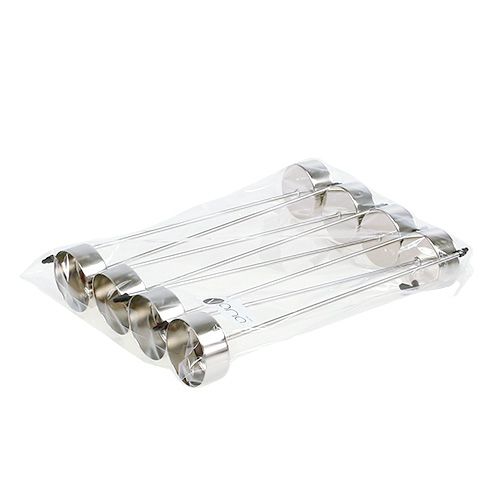 položky Svietnik na čajovú sviečku strieborný 21cm 8 ks