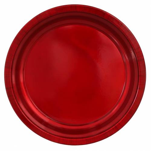položky Ozdobný tanier z kovu červenej farby s glazúrou Ø38cm