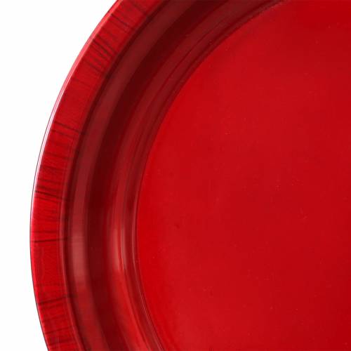 položky Ozdobný tanier z kovu červenej farby s glazúrou Ø30cm