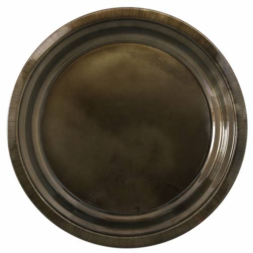 Floristik24 Ozdobný tanier z lesklého bronzového kovu Ø40cm
