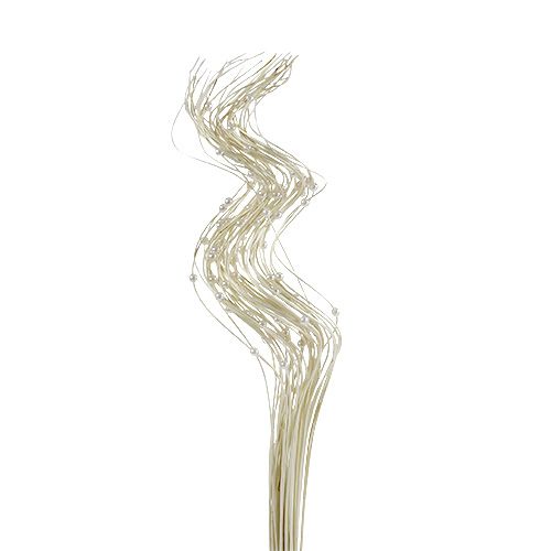 Floristik24 Ting Ting Curly s perličkami 60cm bielené 40 ks