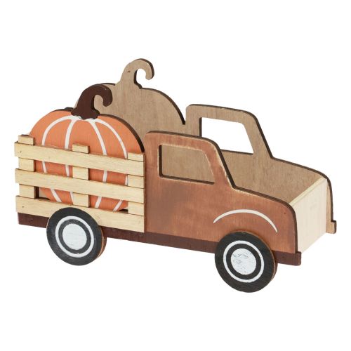 položky Stolová dekorácia jesenná tekvicová dekorácia dodávkové auto drevo 20×7,5×12,5cm