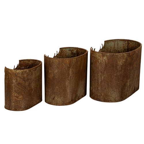 Kvetináč jeleň kovový oválny rustikálny sada 3 kusov 24 cm | Floristik24.sk