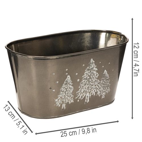 Oválny kvetináč s reliéfnym vzorom jedle, 25 cm | Floristik24.sk