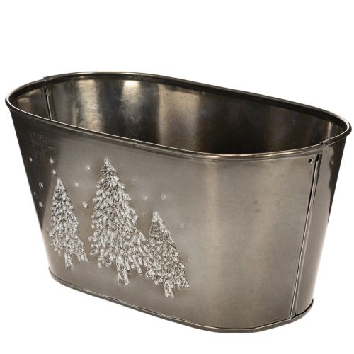 Oválny kvetináč s reliéfnym vzorom jedle, 25 cm | Floristik24.sk