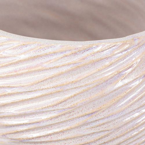 položky Keramická miska na rastliny krémovo-ružová – moderný dekoratívny kvetináč s ryhovaným vzorom Ø15cm 2ks