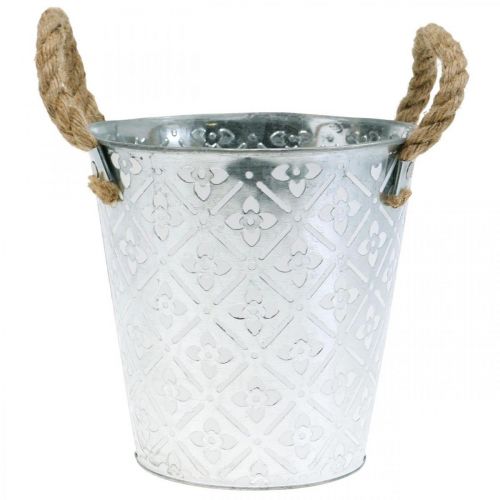 položky Kovový črepník na sadenie, kvetináč s rúčkami, kvetináč s kvetinovým vzorom Ø18cm