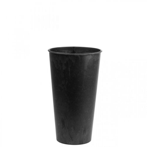 Floristik24 Stolová váza Váza Čierna Plast Antracit Ø15cm V24cm