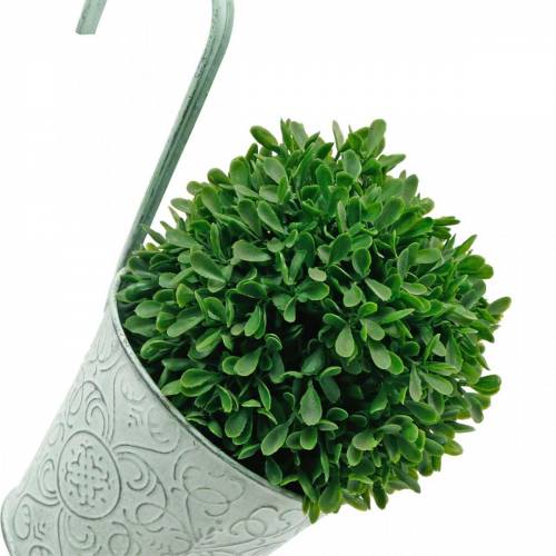 položky Kvetináč na závesný kvetináč vintage vzhľadu zelený biely umývaný Ø11,5cm