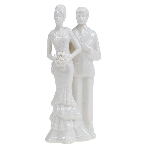 Floristik24 Tortová figúrka novomanželia biela 17cm