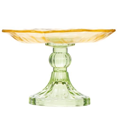 položky Dekoratívny sklenený tanier s nohou, kvetinový vzor, ideálny na slávnostnú prezentáciu, 15 cm