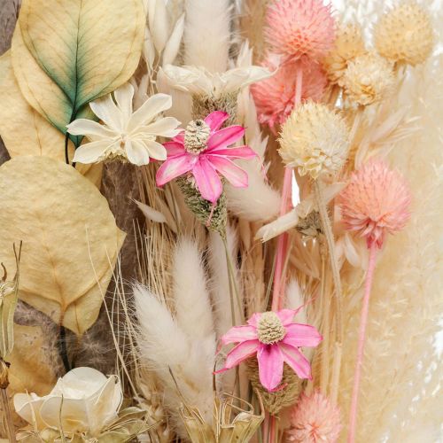 položky Kytica sušených kvetov Boho Pink Bielená sušená dekorácia 80cm 140g
