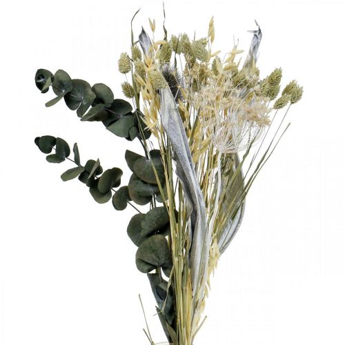 Kytica sušených kvetov bodliak eukalyptus sušené striebro 64cm