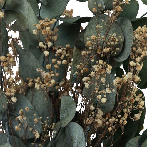 Floristik24 Kytica sušených kvetov eukalyptus gypsophila konzervovaná 50cm zelená