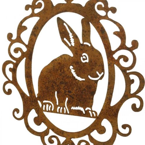 položky Zajačik na zavesenie patina Veľkonočná dekorácia kovový veľkonočný zajačik V20cm