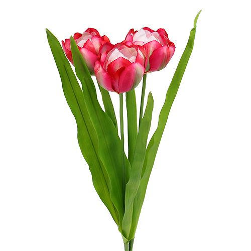 Floristik24 Tulipán umelý ružový 60cm 3ks