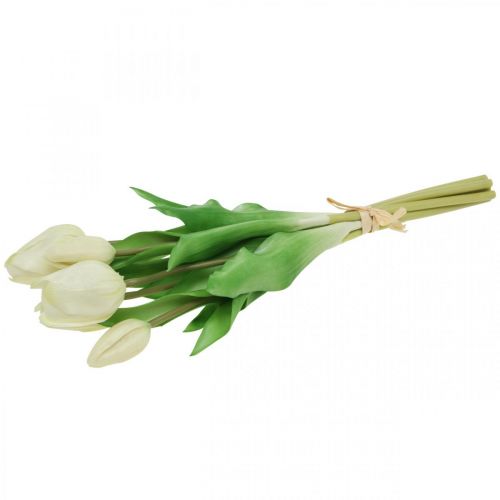 položky Umelé tulipány White Cream Real Touch 38cm 7 ks
