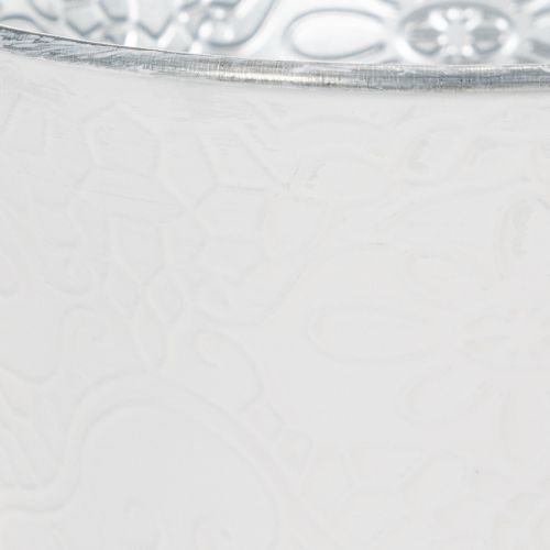 položky Kovový kvetináč, pastelovo biely, Ø16 cm V14 cm