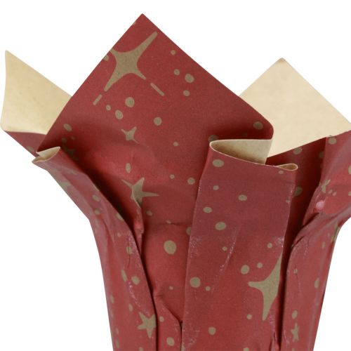 položky Kvetináčový papier hviezdičky červená/antracitová/prírodná Ø9,5cm V10cm 9 kusov
