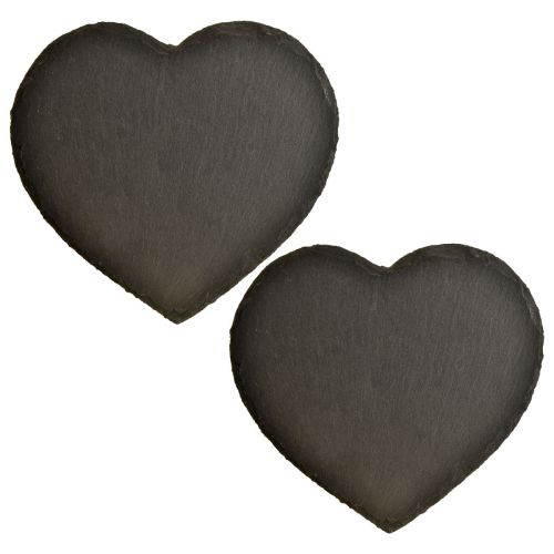 Floristik24 Valentínske bridlicové srdce ozdobné srdce čierne 25cm 2ks