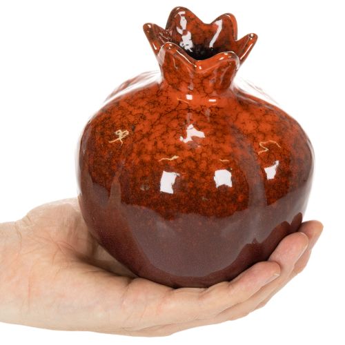 Keramická dekorácia z granátového jablka, lesklá, 14 cm | Floristik24.sk