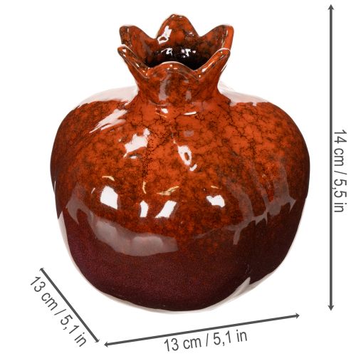 Keramická dekorácia z granátového jablka, lesklá, 14 cm | Floristik24.sk