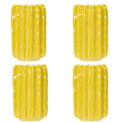 položky Keramická váza s kaktusom, ryhovaná štruktúra pre moderný životný štýl, 13 cm, 4 kusy