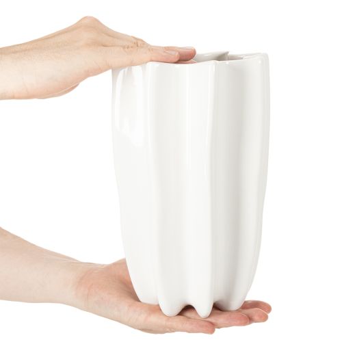 Rebrovaná váza, vysoká dekoratívna váza na sušené kvety, 24 cm | Floristik24.sk