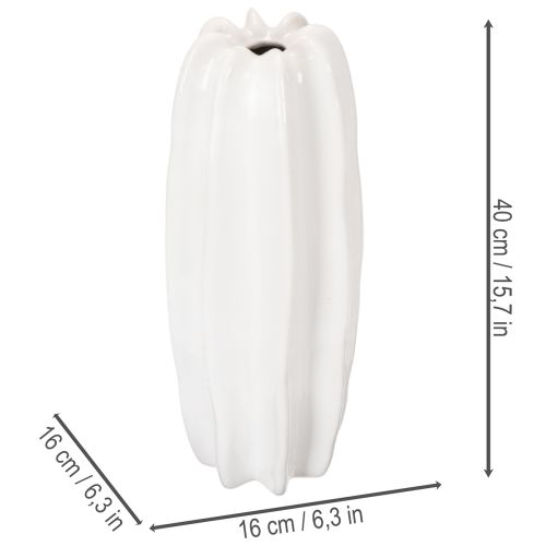 Rebrovaná váza, moderná keramická váza na sušené kvety, 40 cm | Floristik24.sk