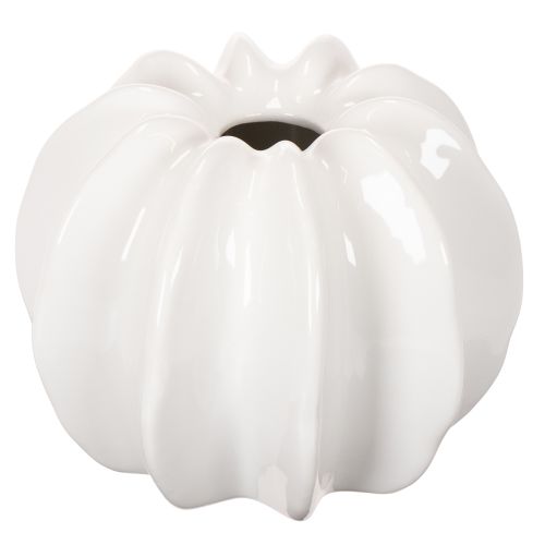 Dekoratívna váza s tekvicou, lesklá, jesenná dekorácia do obývačky, 19 cm