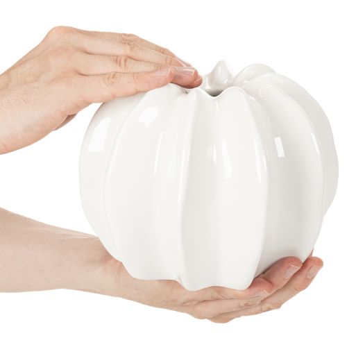 Dekoratívna váza s tekvicou, lesklá, jesenná dekorácia do obývačky, 19 cm | Floristik24.sk