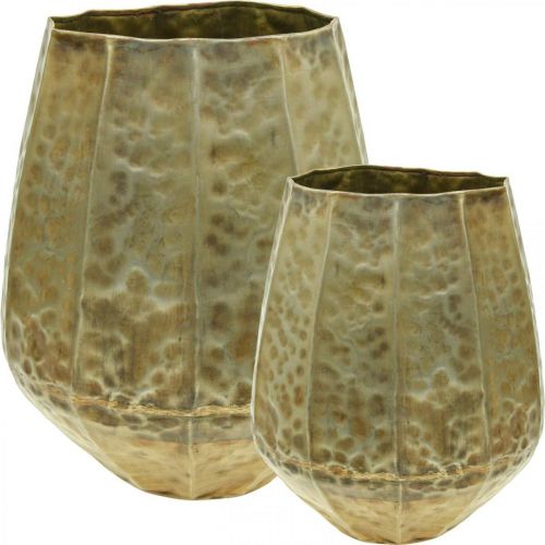 Dekoratívna váza kovová váza vintage mosadz Ø43/30cm sada 2 ks