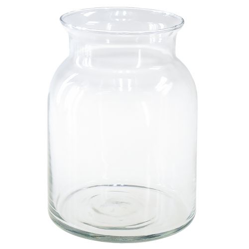 Ozdobná sklenená váza lampáš sklenený číry Ø18,5cm V25,5cm