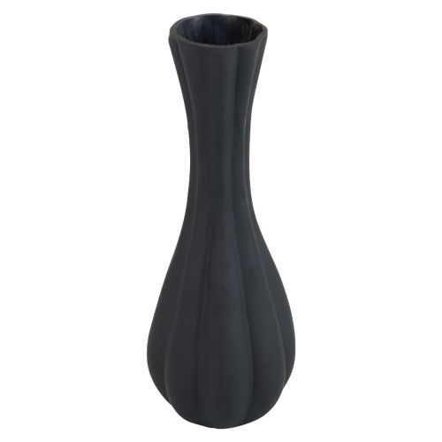 položky Váza čierna sklenená váza drážky kvetinová váza sklenená Ø6cm V18cm