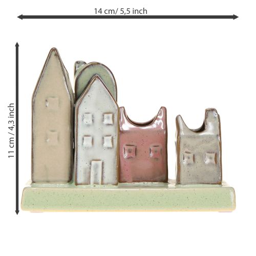 položky Sada mini váz, farebné domčeky na dekoráciu stola, 14 cm