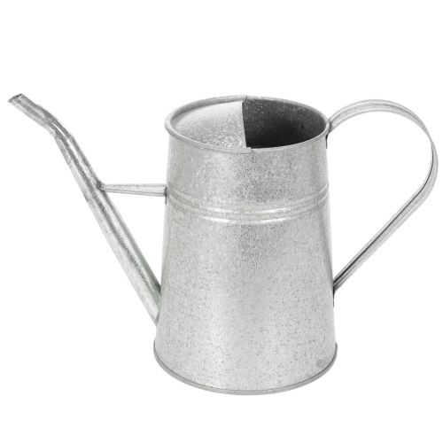 Pozinkovaná ozdobná krhlica na polievanie, kovová, sivá, vintage vzhľad, 1,7 l, V 23 cm, na štýlové kvetinové dekorácie a kvetináče | Floristik24.sk