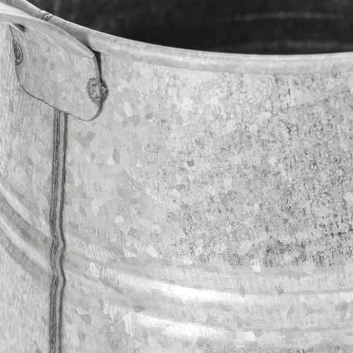 Pozinkovaná ozdobná krhlica na polievanie, kovová, sivá, vintage vzhľad, 1,7 l, V 23 cm, na štýlové kvetinové dekorácie a kvetináče | Floristik24.sk