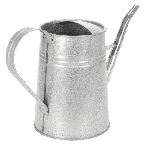 Pozinkovaná ozdobná krhlica na polievanie, kovová, sivá, vintage vzhľad, 1,7 l, V 23 cm, na štýlové kvetinové dekorácie a kvetináče | Floristik24.sk