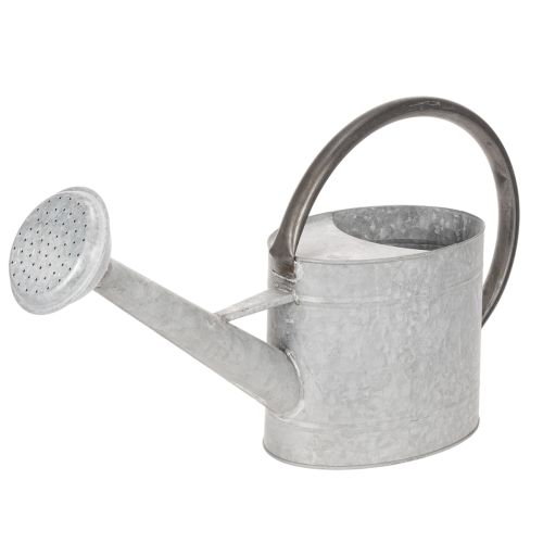 Vintage kovová krhlica na polievanie, striebornošedá, štýlová záhradná dekorácia, váza na kvety, D53 cm V29 cm kúpiť | Floristik24.sk