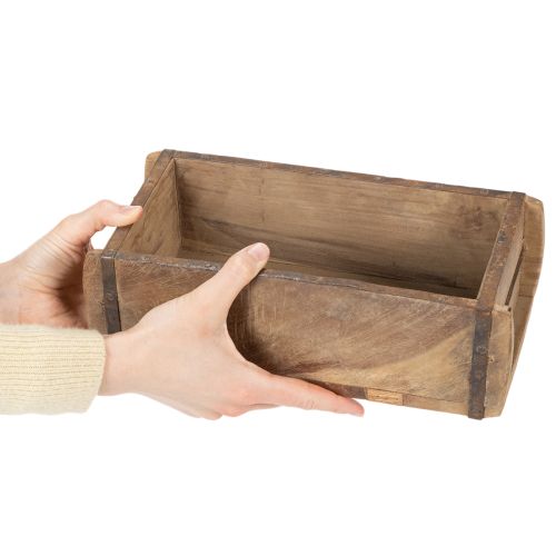 Vintage drevený kvetináč v tvare tehly, drevo 30 cm | Floristik24.sk