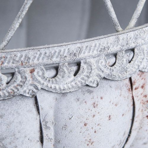 Floristik24 Vintage miska na trofeje kovová dekorácia klietka sivá 26×61cm