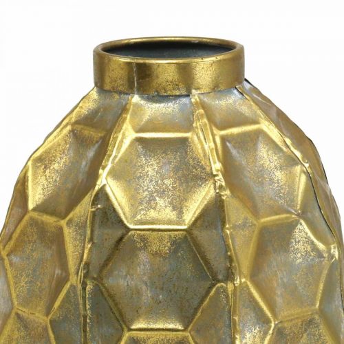 položky Vintage váza zlatá váza na kvety voštinový vzhľad Ø22,5cm V31cm